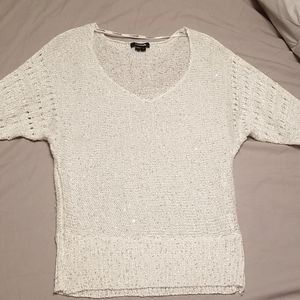 White V-neck sweater